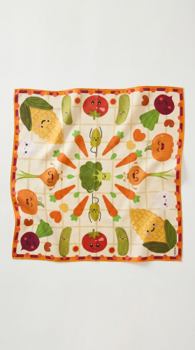 Flatlay apaszka weggies warzywka bandana dla dzieci